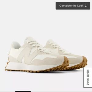 New Balance WS327LA White Moonbeam Leather Athletic Shoes